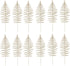 NUOBESTY 12pcs Christmas Artificial Flashing Leaves, Xmas Tree Hanging Ornament for DIY Wreath Crafts & Decorations