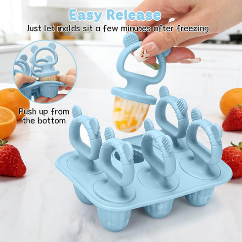 Frozen Silicone Baby Popsicle Molds with Sticks, Mini Popsicles Molds for Babies Breastmilk Popsicle Molds for Teething