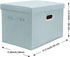 Collapsible Storage Bins TYEERS With Lids, Large Fabric Storage Boxes - 2 Pack - Aqua Spring