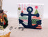 BetyHom Vintage Metal Nautical Anchor Napkin Holder in Blue