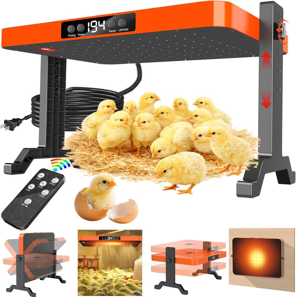 LQTTEK Chicken Brooder Heater,200 Watts Smart Chicken Coop Heater with Overheating Protection,Poultry Brooder