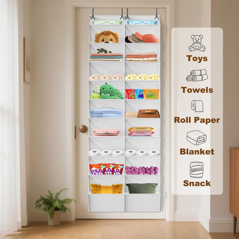 20-30 Closet, 10-Tier UVIAHOMI Pairs Over the Door Shoe Organizer, Clear Pockets Hanging Shoe Storage for Door Shoes