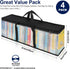 CCidea DVD Storage Bags (Set of 4), Clear PVC Media Holder Case with Handles for DVDs, CDs, Blu Ray Discs