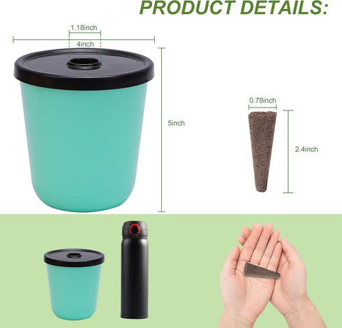 8 24 Kratky Method Hydroponic Planter Kit, Hydroponic Planter Plus Growing Sponges for Herbs, Hydroponic Mini Buckets
