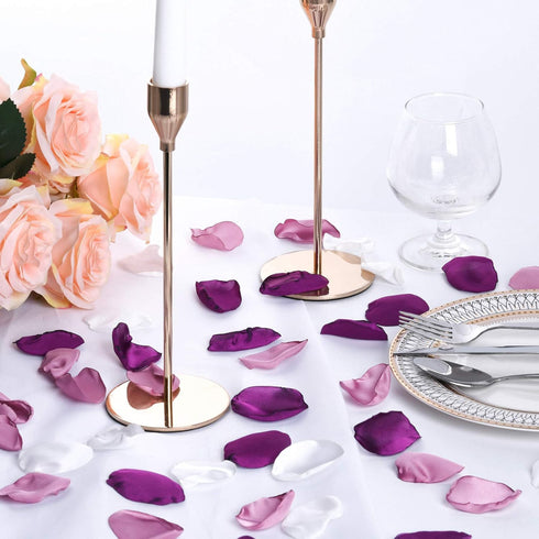 300pcs Artificial Silk Rose Petals, Reusable Fake Purple Flower Petals for Wedding and Party Decoration