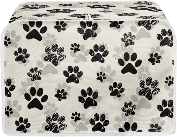 Dog Paw Toaster Covers 4 Slice, Anti Dust Cover for Most Standard Toasters, Small Kitchen Appliance Protector