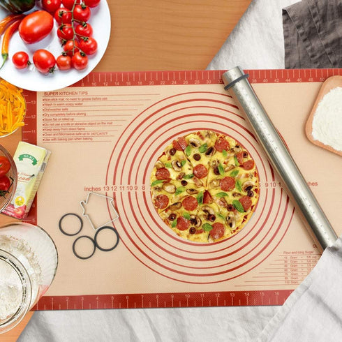 Extra Thick Silicone Pastry Mat, Large NonStick Baking Mat with Measurement for Kneading and Dough Rolling (16×24)