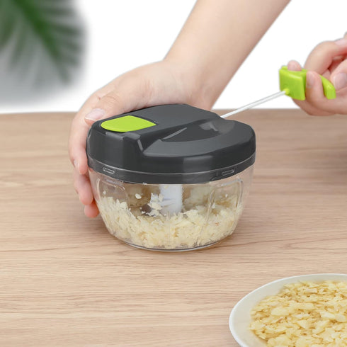 Multi-Function Manual Food Chopper & Processor, Vegetable Shredder & Garlic Press, Ideal for Onions, Peppers & Fruits