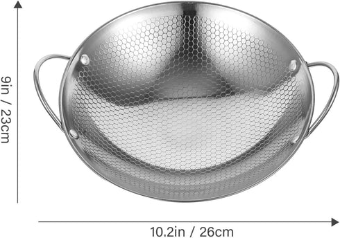 Hemoton Honeycomb Pot Paella Pan Skillet Cooking Pot Stainless Steel Wok Binaural Mini Pot Korean Noodle Pot Stir Fry Pans Stainless Steel Cooking Utensils for Kitchen Cookware Use Outdoor Stove by Hemoton
