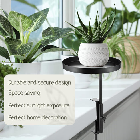2 5.7''D 12.4''H Teenyyou Pcs Window Sill Plant Shelf x Adjustable Window Shelf Windowsill Clamp Tray for Indoor Plants