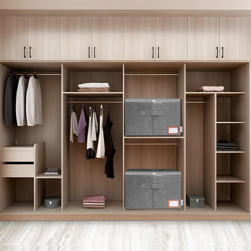 Adjustable Storage Bins for Closet, 16Pairs Wardrobe Clothes Organizer, Shoe Bin, Closet Storage Solution with Clear