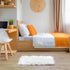 Small 2x3 Faux Fur Rug, White Fluffy Mat for Bedroom, Kids Bedroom Decor