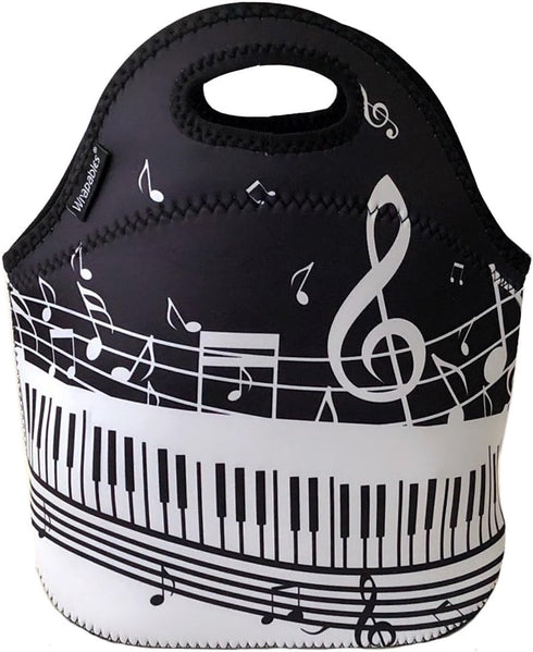 Wrapables Insulated Neoprene Lunch Bag with Musical Notes Design