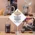 Sivaphe 34 OZ Bamboo French Press | Stainless Steel High Borosilicate Glass 1000ML Espresso/Tea Maker Coffee Serving