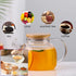 Glass Teapot with Strainer, 34oz/1000ml Borosilicate Kettle, Stovetop & Microwave Safe, Wooden Lid