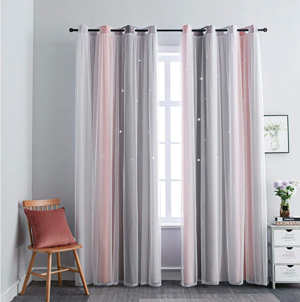 FANLI Ombre Rainbow Blackout Curtains for Kid Girls Bedroom Living Room Darking Stripe