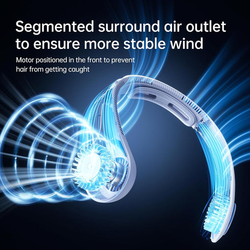 JISULIFE Upgraded Portable Neck Fan, Hands-Free Personal Fan with 5 Speed Gears, 3900 mAh Rechargeable