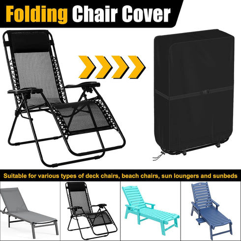 28.7" 10.6" 43.3" (1) Outdoor Zero Gravity Folding Chair Cover, AHIER Oxford Waterproof Patio Beach Lawn Chair Cover