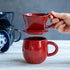 Asayu Japan Ceramic Coffee Pour Over Maker Set, Chrome Red, Slow Brewing Paper Filter Holder and Dripper