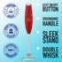 Zulay Kitchen Powerful Double Whisk Milk Frother, Handheld Foam Maker with Stand for Coffee, Mini Foamer for Latte