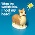Kikkerland Solar Powered Corgi Dog Figurine: Fun Animal Decor for Home, Office, Garden, Car, Great Novelty Toy