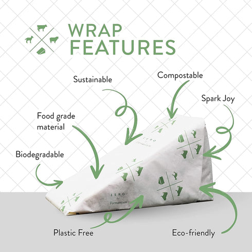 30-Pack 9 13 Inches Formaticum Zero Cheese Storage Paper, Compostable, Biodegradable, and Plastic-Free Paper to Keep