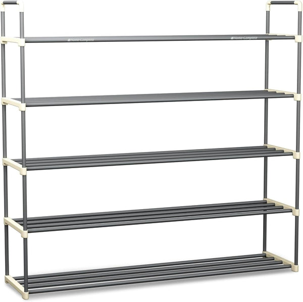 Home-Complete Shoe Storage Rack, 5-Tier Shoe Organizer for Closet Bathroom Entryway, Shoe
