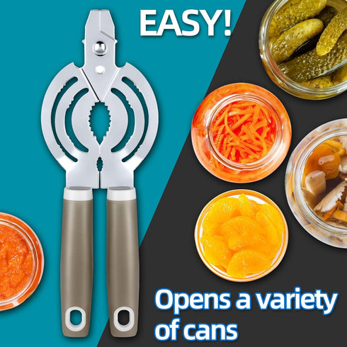 Multifunctional Jar Opener for Seniors, Stainless Steel Easy Twist Bottle Opener for Arthritis