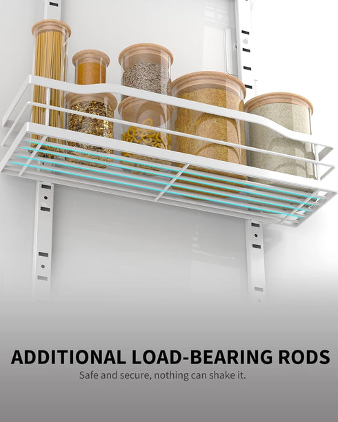 9-Tier Moforoco White Over The Door Pantry Organizer, Pantry Organization And Storage, Metal Hanging Spice Rack Shelves