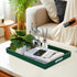 15.8" 10.2" 1.4" MAONAME Dark Green Decorative Tray, Serving Tray with Handles, Plastic Trays for Coffee Table