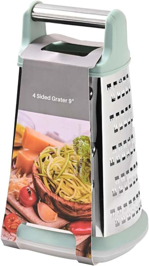 Stainless Steel Cheese Grater - Metal Box Grater for Kitchen with Comfortable Handle, Food Processor and Shredder