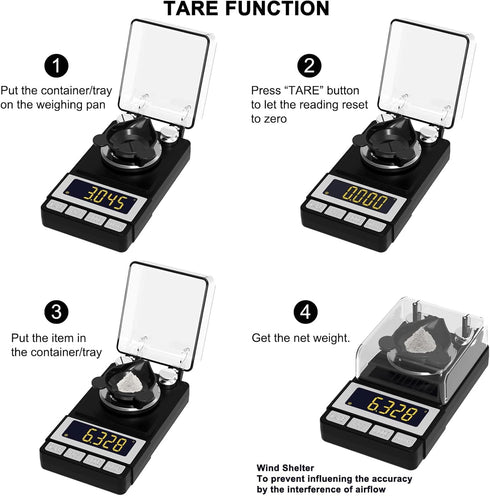 WEIGHTMAN Milligram Scale 50g / 0.001g, High Precision Jewelry Scale with 2X 20g Calibration Weight