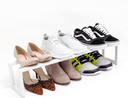 QUALIAZERO Expandable Shoe Rack Organizer for Closets, Entryways, Hallways, Bedrooms, Living Rooms,
