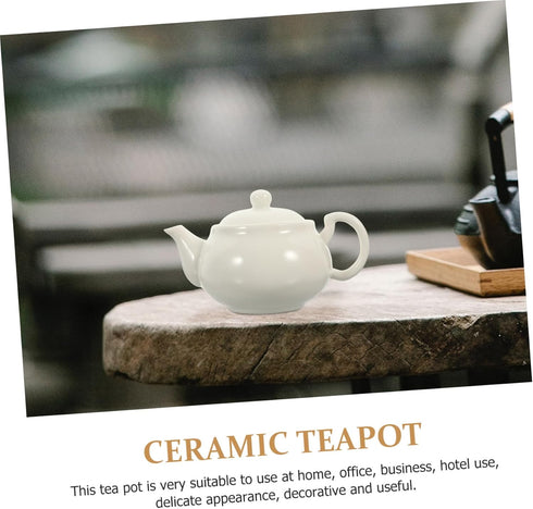 White Porcelain Tea Set Tearoom Teapot Ceramic Teakettle Teaware Compact Tea Kettle Turkish Teapot Ceramic Tea Pot Tea Infuser Ceramic Teapot Ceramics Travel Vintage