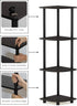 4-Tier Furinno TURN-N-TUBE Corner Shelf, Corner Bookshelf, Display Storage Shelves with Open Shelves, for Organization