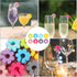 UPKOCH Flower Glass Markers, 16pcs Floral Wine Charms for Drink Markers, Silicone Flower Party Drink Charms