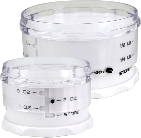 KitchenArt Adjust-A-Burger Press Set, 2-Piece, Plastic, White