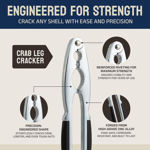 Set 4 Set Premium Crab Leg Crackers and Tools, of Lobster Crackers & Stainless Steel Lobster Picks, Crab Crackers
