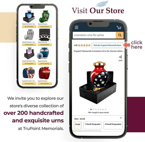 Trupoint Memorials Small Urns for Human Ashes, Military Decorative Mini Cremation Urn for Veteran Adult Men and Women