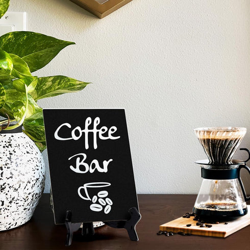 Signs ByLITA Coffee Bar Table Sign, 6" x 8" (Black) - 1 Pack