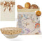 Fusnugk Reuseable Beeswax Bread Bags for Sourdough with Bowl Cover Set -Organic Cotton