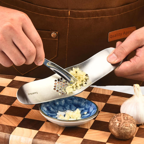 Set -304 Grinder(B0201) Cook Guy Garlic Press Rocker Stainless Steel Premium All-Steel Garlic Mincer, Crusher, Peeler