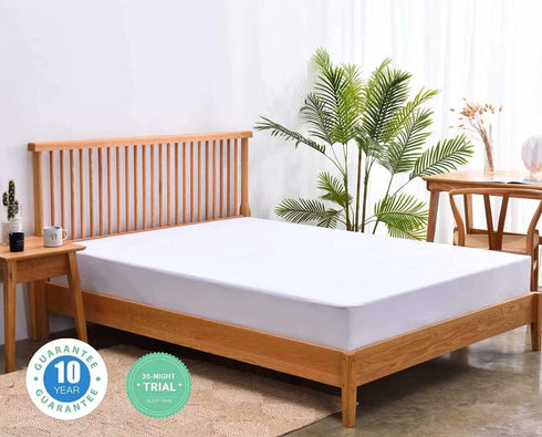 King Size Cooling Waterproof Mattress Protector Pad Cover - Breathable Fitted Sheet Style