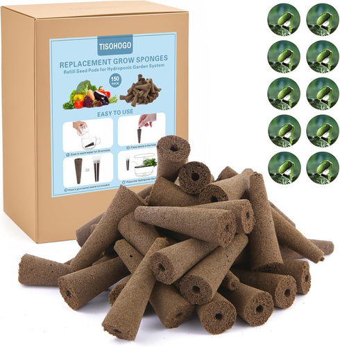 TISOHUGO 150 Pack Grow Sponges, Seed Pods Replacement Root Growth Sponges Compatible with