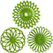 Set of 3 Silicone Trivet Mat - Hot Pot Holder for Table & Countertop, Non-Slip & Heat Resistant, Dark Green