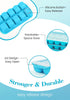 DOQAUS Ice Cube Tray with Lid and Bin, 4 Pack Easy Ice Pop Out Silicone Ice Cube Trays for Freezer, Stackable Storage