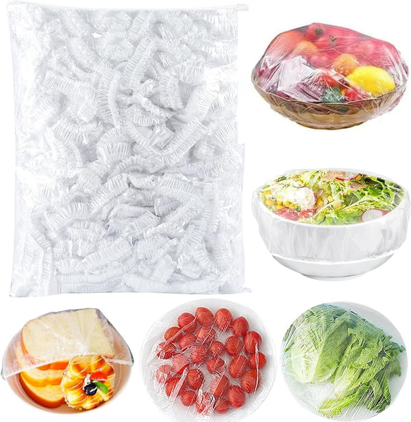 300Pcs Reusable Elastic Food Bowl Storage Covers, Alternative to Foil, Plastic Wrap, BPA Free