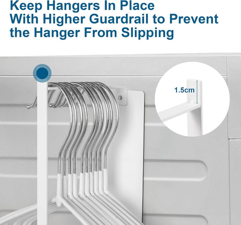 Magnetic Hanger Organizer Stacker, Clothes Hanger Storage Rack for Closet Laundry Room Washing Machine, White