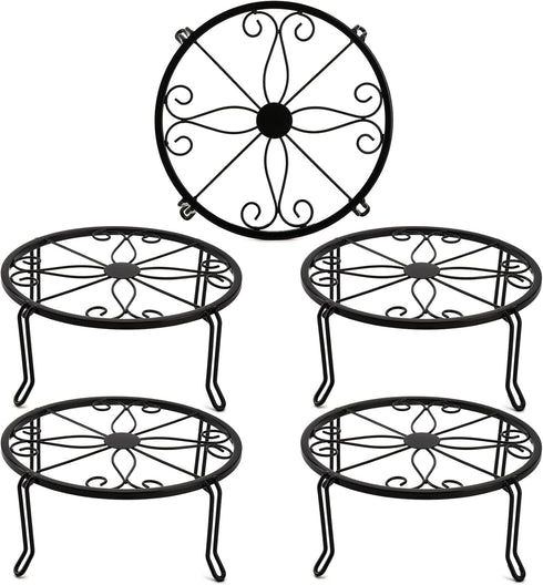 Tosnail 5 Pack Metal Plant Stands for Indoor and Outdoor, Planters Flower