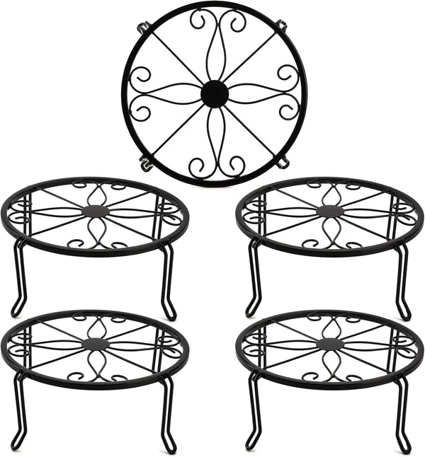 Tosnail 5 Pack Metal Plant Stands for Indoor and Outdoor, Planters Flower